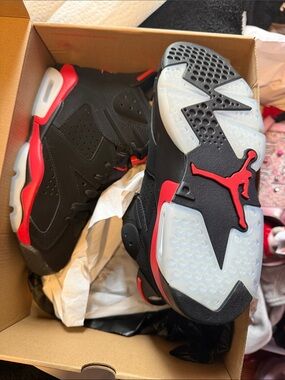 Nike Air Jordan 6 Black/Red Basketball Sneakers